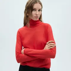 MANGO - Saco Mujer Tejido de Algodón