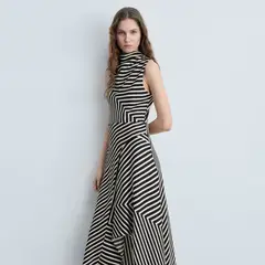 MANGO - Vestido Mujer Medio de Rayas