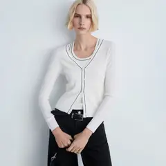 MANGO - Cardigan Mujer Tejido