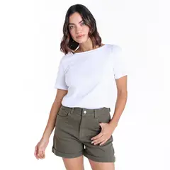 UNIVERSITY CLUB - Short Mujer Tiro medio de Algodón