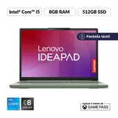 LENOVO - Portátil Ideapad Slim 3 | Intel Core i5 Serie H | 8GB de RAM | 512GB SSD de Almacenamiento | Windows 11 | Pantalla 15.3 pulgadas Touch | IP Slim 3 | Computador Portátil