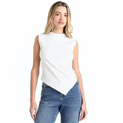 SYBILLA - Camiseta Mujer Sin mangas de Algodón