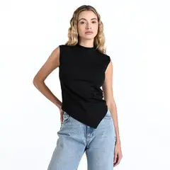 SYBILLA - Camiseta Mujer Sin mangas de Algodón