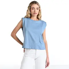 SYBILLA - Camiseta Mujer Sin mangas de Algodón