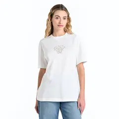 SYBILLA - Camiseta Mujer con Estampado Manga corta de Algodón
