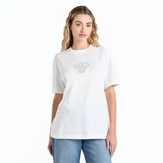 SYBILLA - Camiseta Mujer con Estampado Manga corta de Algodón