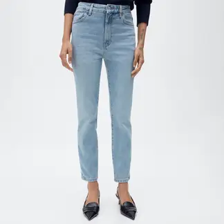 MANGO - Jean Crop Mujer Tiro alto