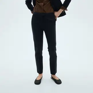 MANGO - Pantalón Recto Mujer Tiro medio