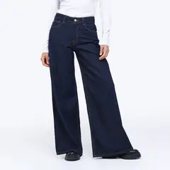 BASEMENT - Jean Wide leg Mujer Tiro medio
