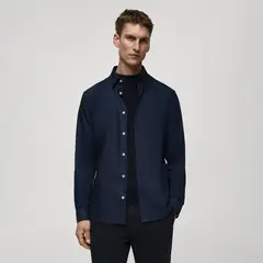MANGO - Camisa Hombre Manga larga de Algodón