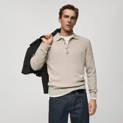 MANGO - Camiseta polo Hombre Manga larga