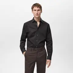MANGO - Camisas Hombre Manga larga de Algodón
