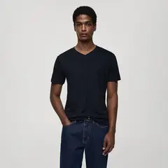 MANGO - Camiseta Hombre Manga corta de Algodón