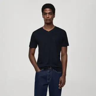 MANGO - Camiseta Hombre Manga corta de Algodón