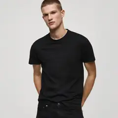 MANGO - Camiseta Hombre Manga corta de Algodón