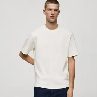 MANGO - Camiseta Hombre Manga corta de Algodón
