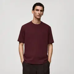 MANGO - Camiseta Hombre Manga corta de Algodón
