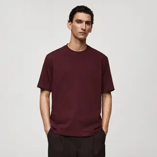 MANGO - Camiseta Hombre Manga corta de Algodón