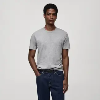 MANGO - Camiseta Hombre Manga corta de Algodón