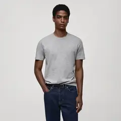 MANGO - Camiseta Hombre Manga corta de Algodón