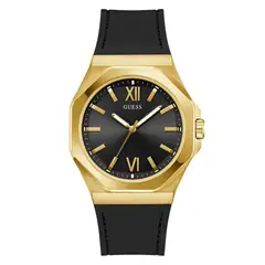 GUESS - Relojes Hombre EMPEROR. Relojes Silicona Negro GW0850G2