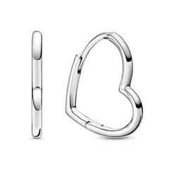 PANDORA - Aretes Corazón Asimétrico Plata Esterlina