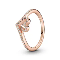 PANDORA - Anillo Corazón Reluciente Espumoso Recubrimiento en Oro Rosa