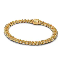 PANDORA - Brazalete Cubana Pavé Recubrimiento en Oro 14k