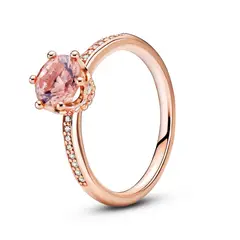 PANDORA - Anillo Corona Brillante Recubrimiento en Oro Rosa