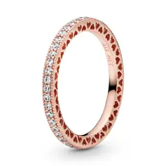 PANDORA - Anillo Corazones Recubrimiento en Oro Rosa