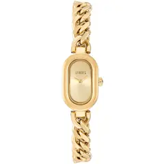 TOUS - Reloj analógico joya con brazalete cadena de acero dorada Oval Time