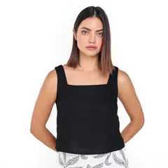 BASEMENT - Blusa Mujer Sin mangas de Algodón