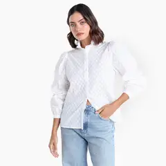 BASEMENT - Camisa Mujer Manga larga de Algodón