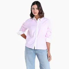 BASEMENT - Camisa Mujer de Rayas Manga larga de Algodón