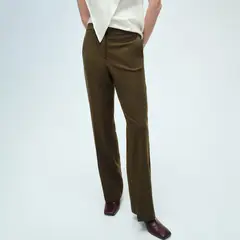 MANGO - Pantalón Recto Mujer Tiro medio