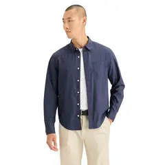 DOCKERS - Camisa Hombre Manga larga Recto de Algodón