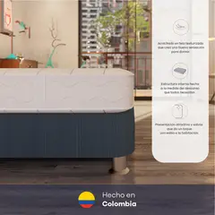 COMODISIMOS - Colchón con Base Cama Semidoble Firmeza Media Ortopédico Resortado Línea Access 120 x 190 cm + Almohada