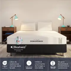 COMODISIMOS - Colchón con Base Cama Semidoble Firmeza Media Ortopédico Resortado Línea Access 120 x 190 cm + Almohada