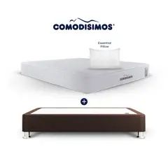 COMODISIMOS - Colchón con Base Cama Sencillo Firmeza Media Ortopédico Resortado con Pillow Línea Access 100 x 190 cm + Almohada