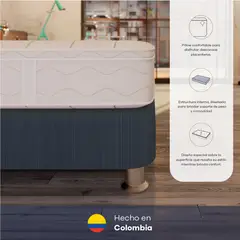 COMODISIMOS - Colchón con Base Cama Semidoble Firmeza Media Ortopédico Resortado con Pillow Línea Access 120 x 190 cm + Almohada