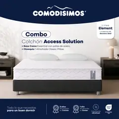 COMODISIMOS - Combo Colchón Access Solution 160x190 + Sommier dividido Café
