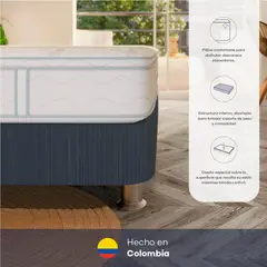 COMODISIMOS - Colchón con Base Cama Semidoble Firmeza Media Ortopédico Resortado con Pillow Atlántico 120 x 190 cm + Almohada