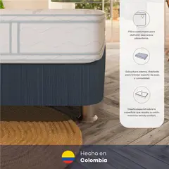 COMODISIMOS - Colchón con Base Cama Semidoble Firmeza Media Ortopédico Resortado con Pillow Atlántico 120 x 190 cm + Almohada