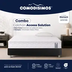 COMODISIMOS - Combo Colchón Access Solution 120x190 + Sommier Negro