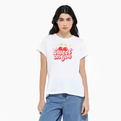 SYBILLA - Camiseta Mujer Manga corta de Algodón