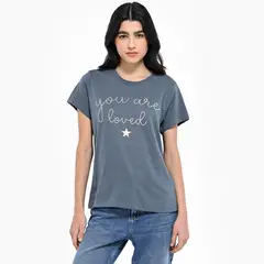 SYBILLA - Camiseta Mujer Manga corta de Algodón
