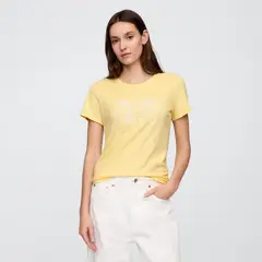 GAP - Camiseta Mujer con Estampado Manga corta de Algodón