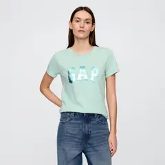 GAP - Camiseta Mujer con Estampado Manga corta de Algodón