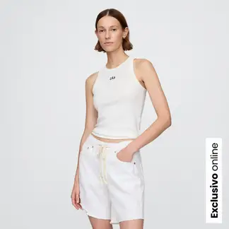 GAP - Top esqueleto Mujer con Logo Sin mangas de Algodón