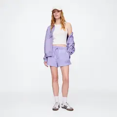 GAP - Short Mujer Tiro alto con Logo de Algodón
